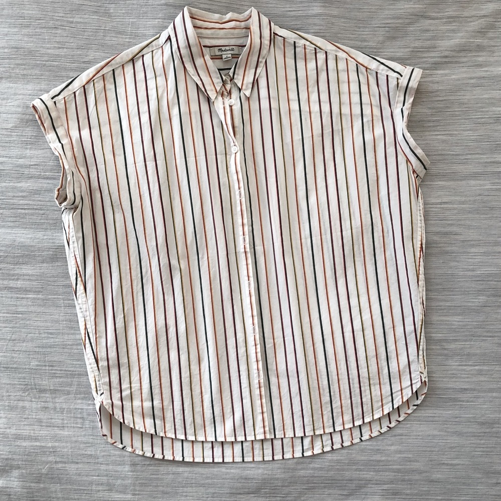 Madewell multi-stripe button down blouse